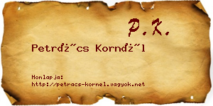 Petrács Kornél névjegykártya